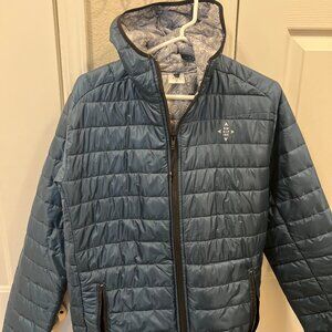 NWOT NW Alpine Paisely Hooded Synthetic Down Insulated Full Zip Jacket - Blue